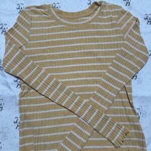 American Eagle Long Sleeve Stripe Ribbed Tee (XS)